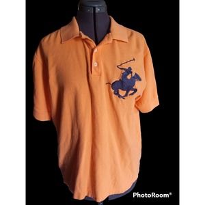 Beverly Hills Polo Club orange polo shirt for men, L